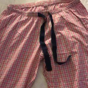 Pink striped pajama bottoms